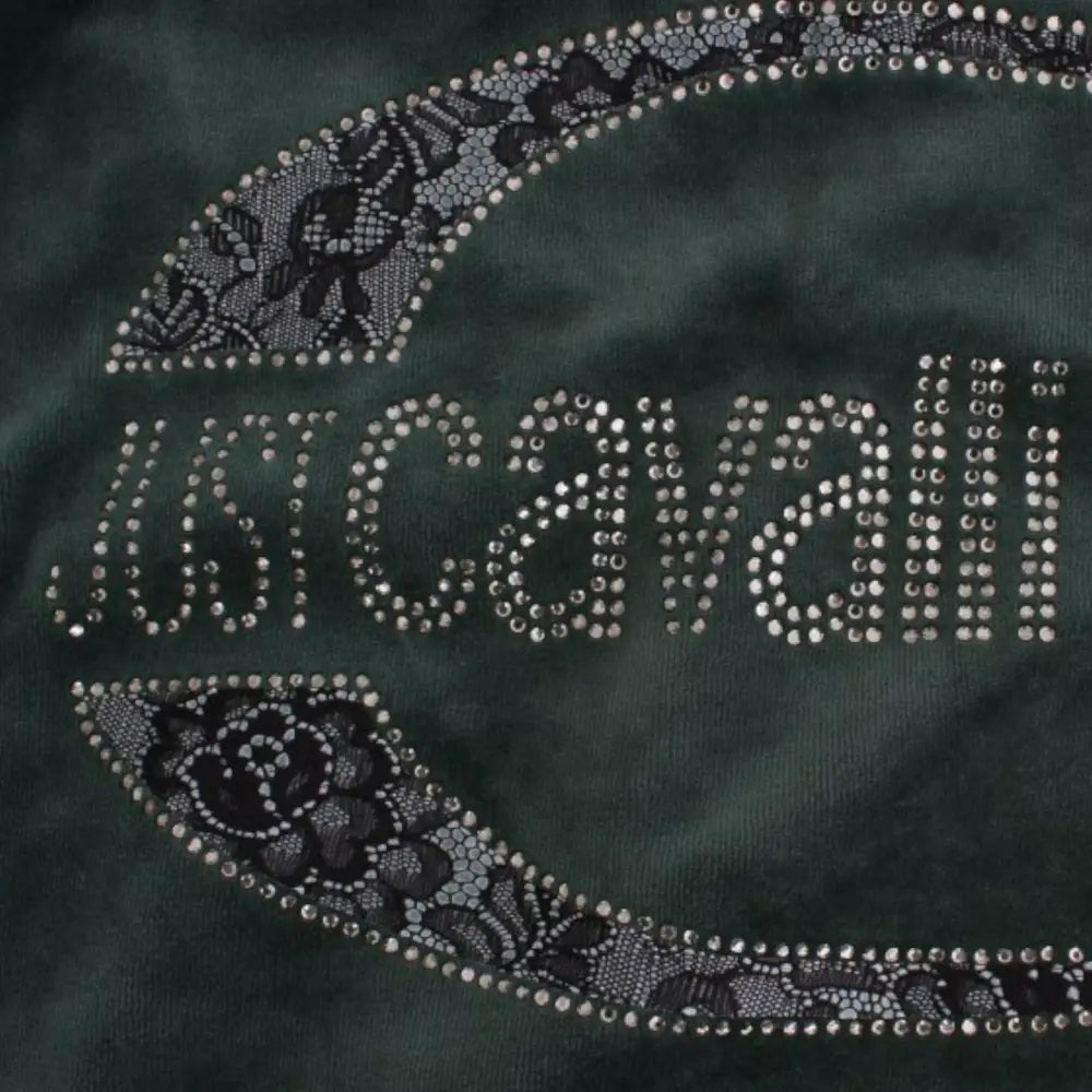 Cavalli Green velvet cotton sweater