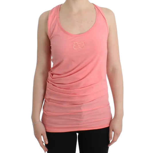 Cavalli Pink cotton tank top