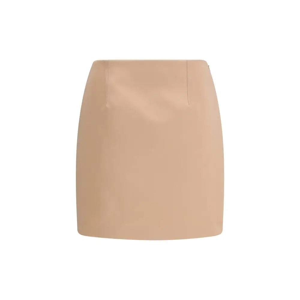 Chloé multicolor polyester mini skirt in sleek beige faux leather
