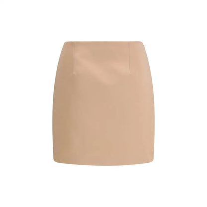 Chloé multicolor polyester mini skirt in sleek beige faux leather