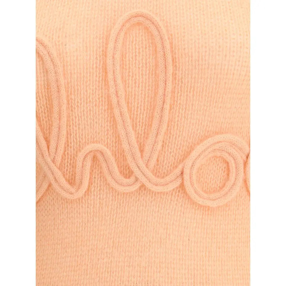 Chloé orange alpaca vicugna pacos sweatshirt med broderet logo