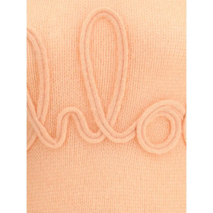 Chloé orange alpaca vicugna pacos sweatshirt med broderet logo