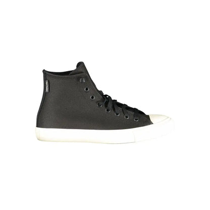 Converse black leather unisex high-top sneaker with white sole
