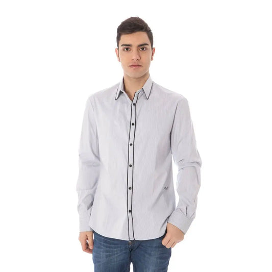 Costume National Azzurro Cotton Men Shirt