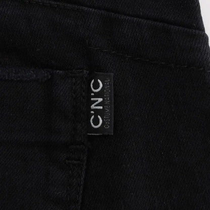 Costume National Black Cotton Slim Fit Cropped Jeans