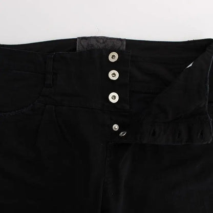 Costume National Black Cotton Slim Fit Cropped Jeans