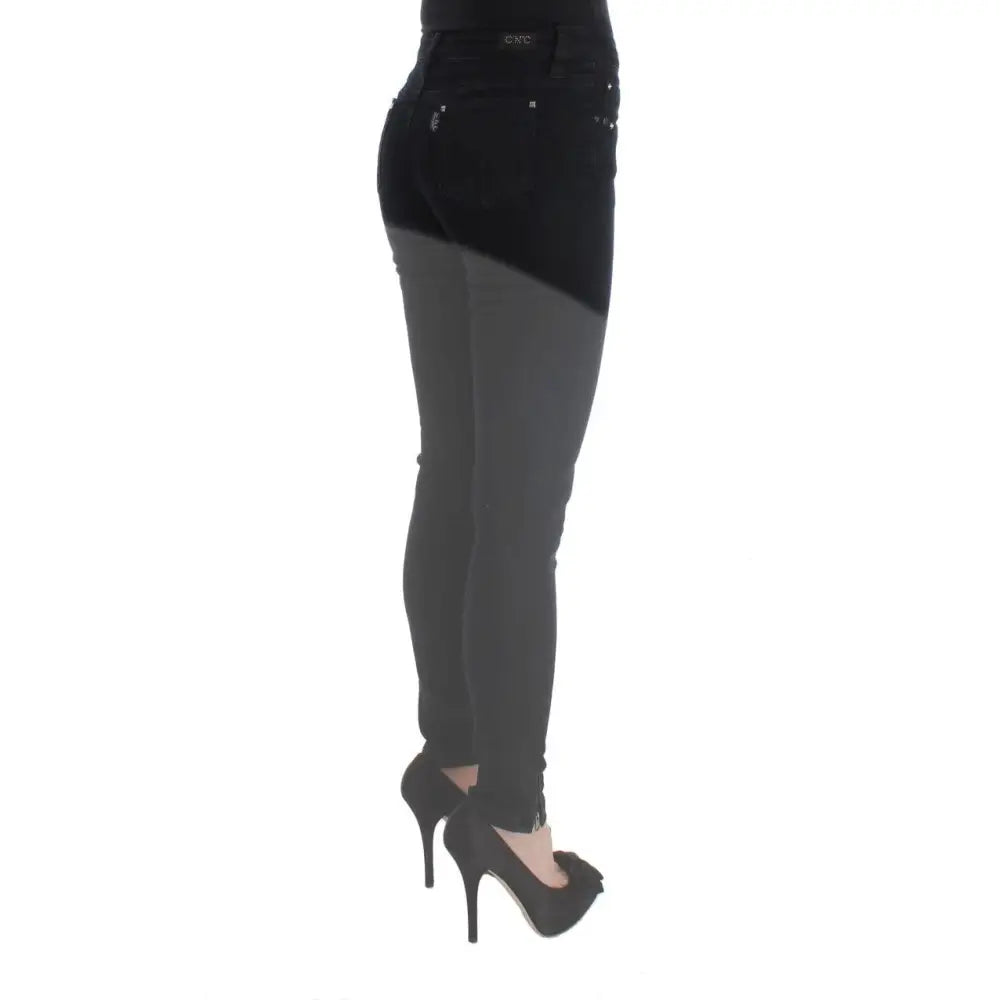 Costume National Black Cotton Slim Fit Denim Jeans