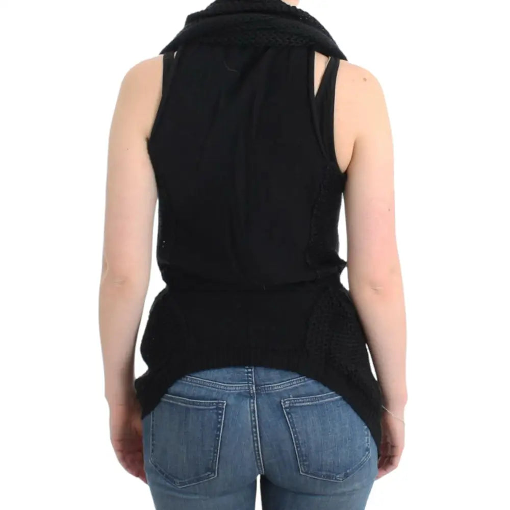Costume National Black sleeveless knitted cardigan