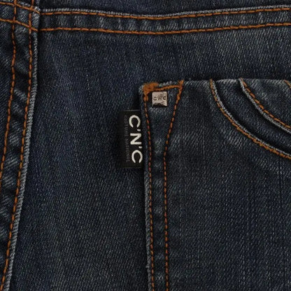 Costume National Blue Cotton Blend Bootcut Jeans
