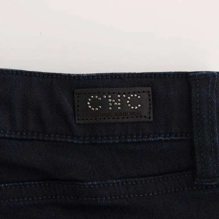 Costume National Blue Cotton Blend Slim Fit Jeans