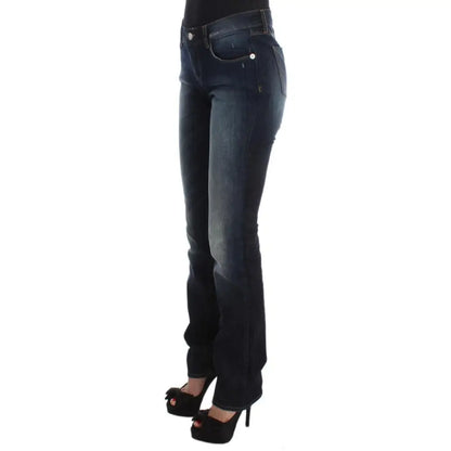 Costume National Blue Cotton Slim Fit Bootcut Jeans