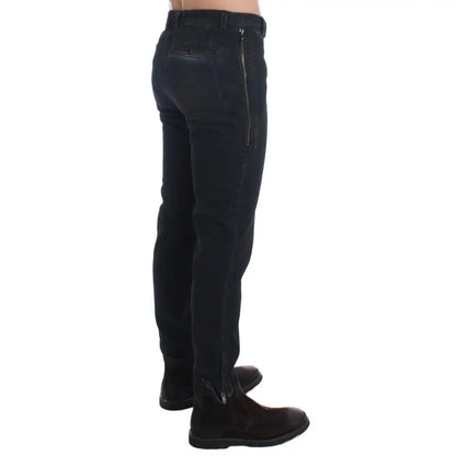 Costume National Blue Cotton Slim Pants Denim Jeans