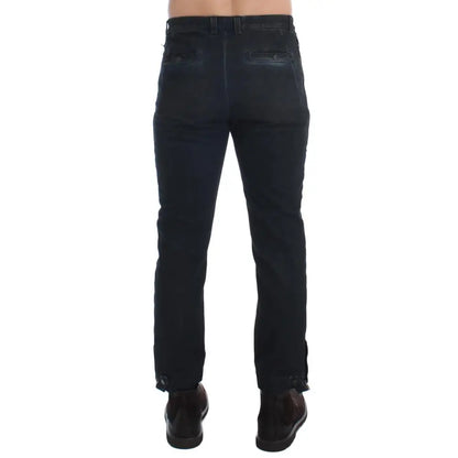 Costume National Blue Cotton Slim Pants Denim Jeans