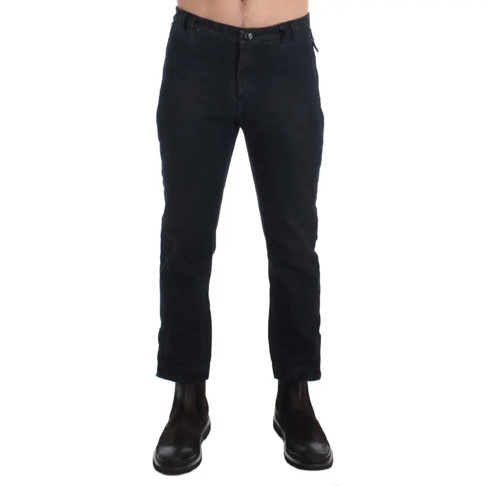 Costume National Blue Cotton Slim Pants Denim Jeans