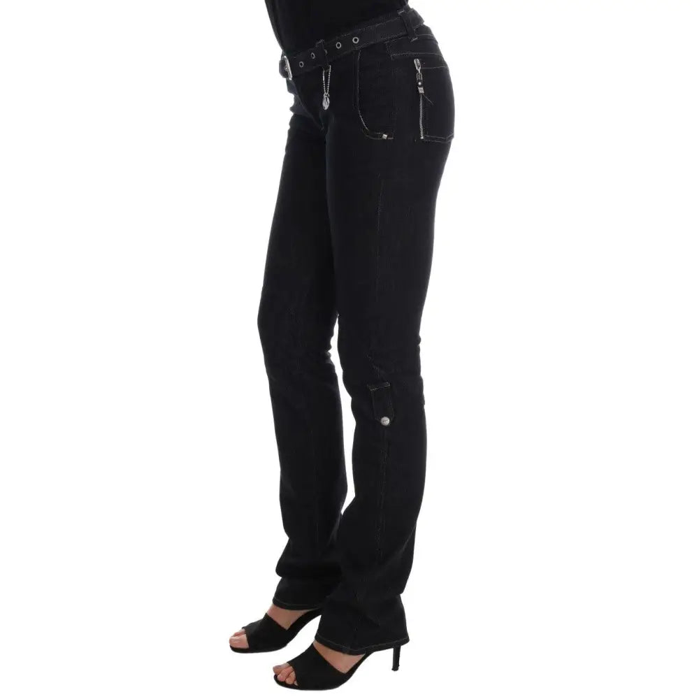 Costume National Blue Cotton Stretch Slim Fit Jeans