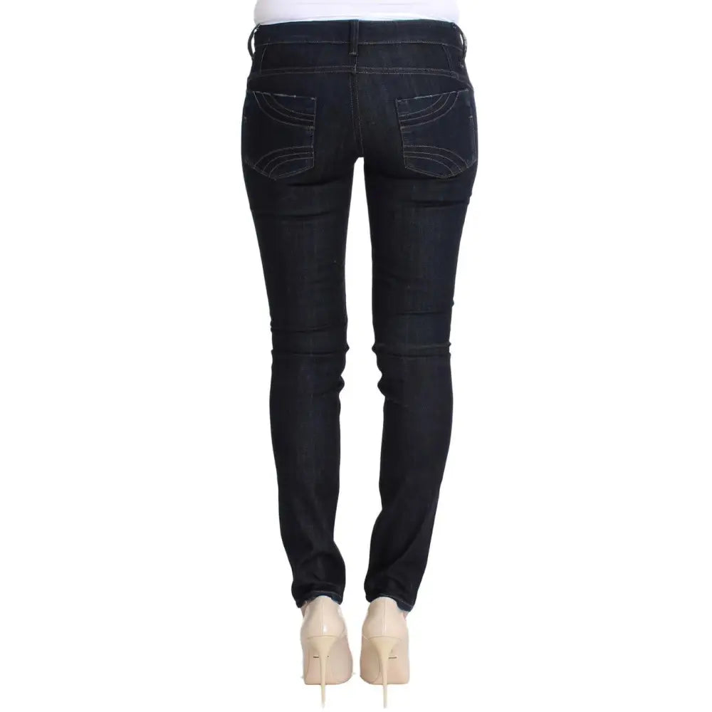 Costume National Blue Cotton Stretch Slim Fit Jeans