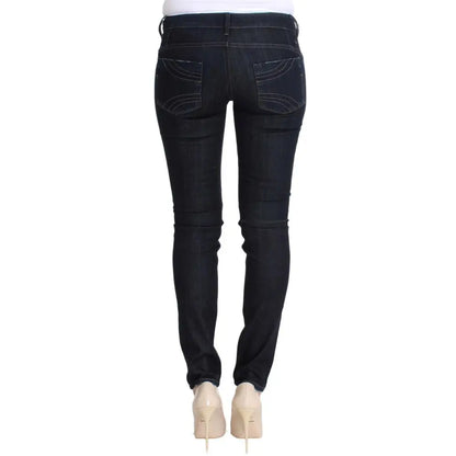 Costume National Blue Cotton Stretch Slim Fit Jeans