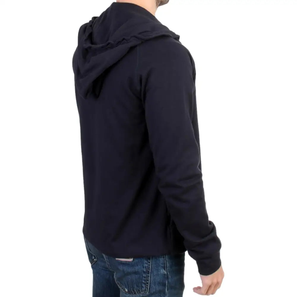 Costume National Blue hooded cotton sweater