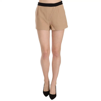 Costume National Chic Beige Mid Waist Mini Shorts