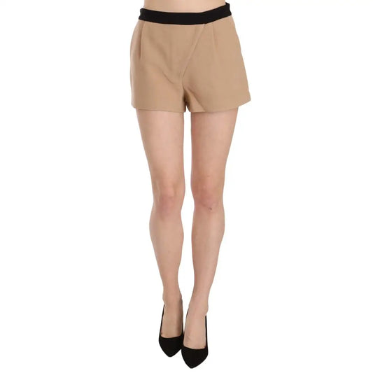 Costume National Chic Beige Mid Waist Mini Shorts