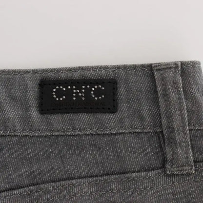 Costume National Gray Cotton Blend Slim Fit Jeans
