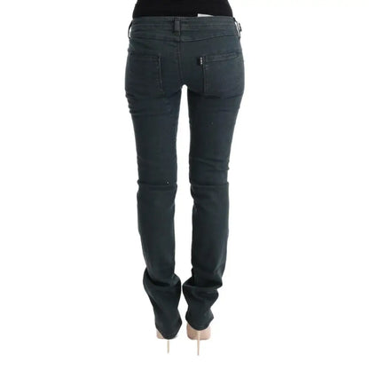 Costume National Gray Cotton Superslim Denim Jeans