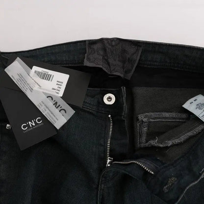 Costume National Gray Cotton Superslim Denim Jeans