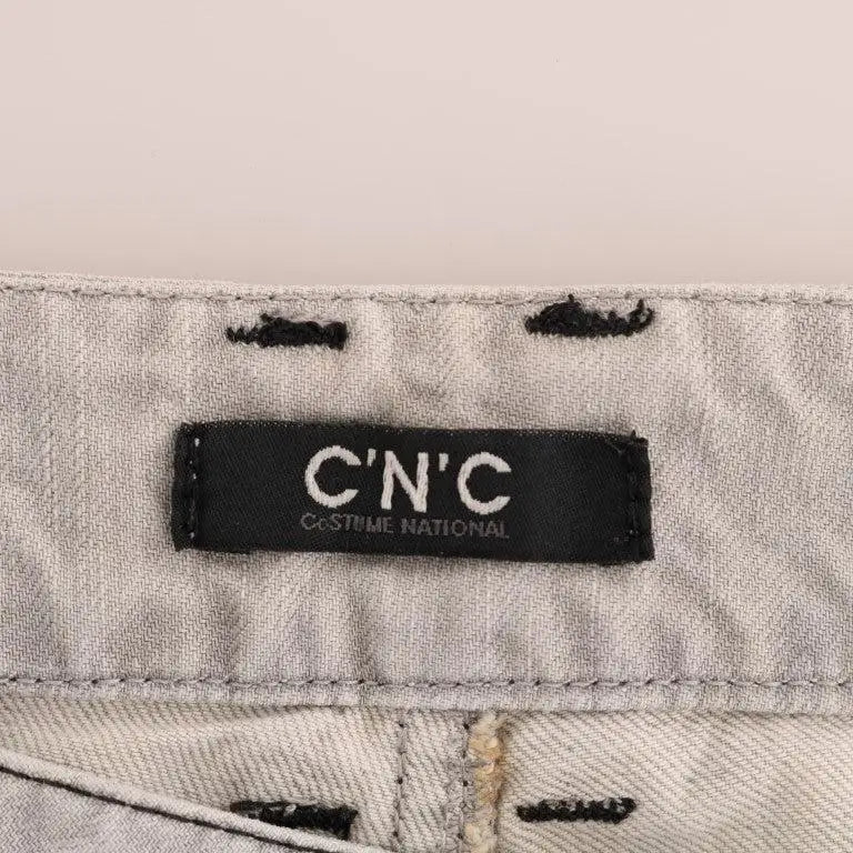 Costume National Gray Wash Cotton Slim Jeans