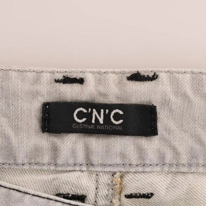 Costume National Gray Wash Cotton Slim Jeans