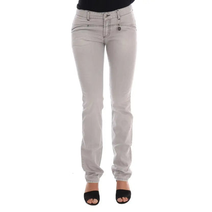 Costume National Gray Wash Cotton Slim Jeans