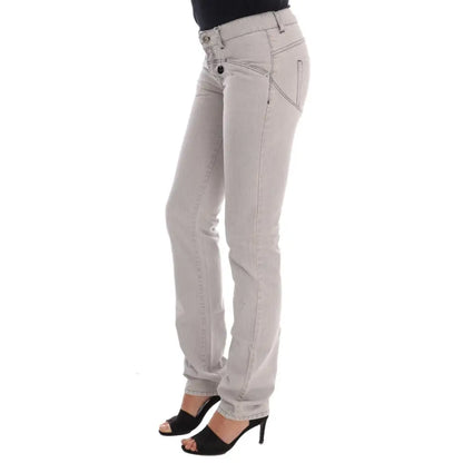 Costume National Gray Wash Cotton Slim Jeans