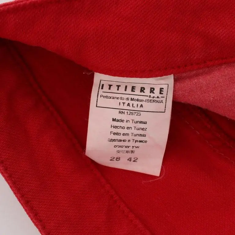 Costume National Red Cotton Blend Super Slim Fit Jeans