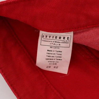 Costume National Red Cotton Blend Super Slim Fit Jeans