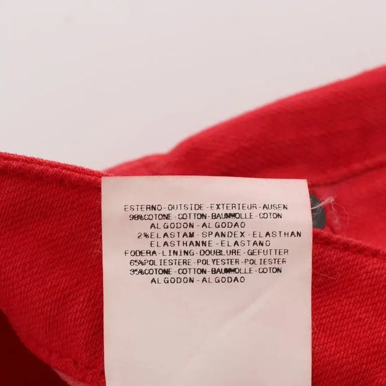 Costume National Red Cotton Blend Super Slim Fit Jeans