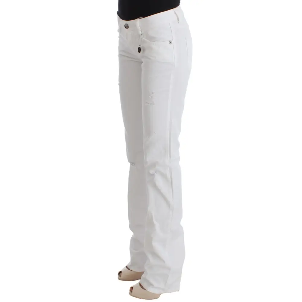 Costume National White Cotton Slim Fit Denim Bootcut Jeans - W26 - Jeans