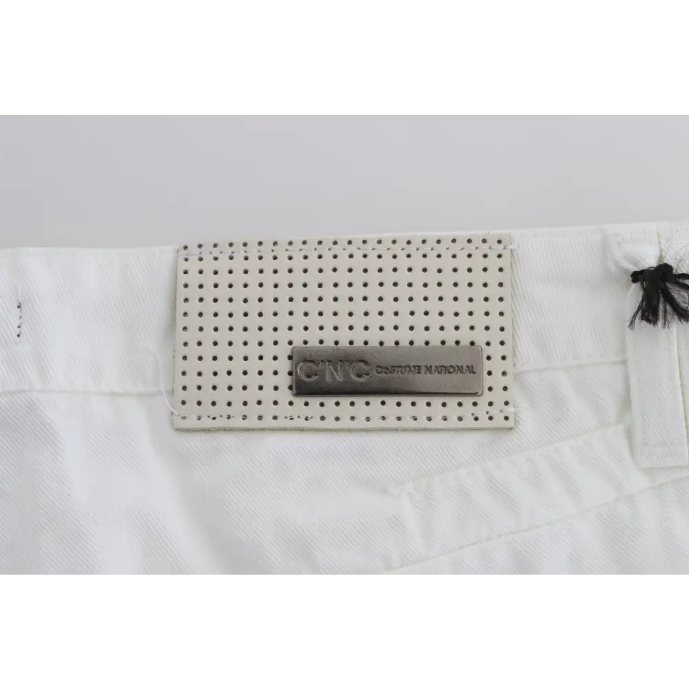 Costume National White Cotton Slim Fit Denim Bootcut Jeans - W26 - Jeans