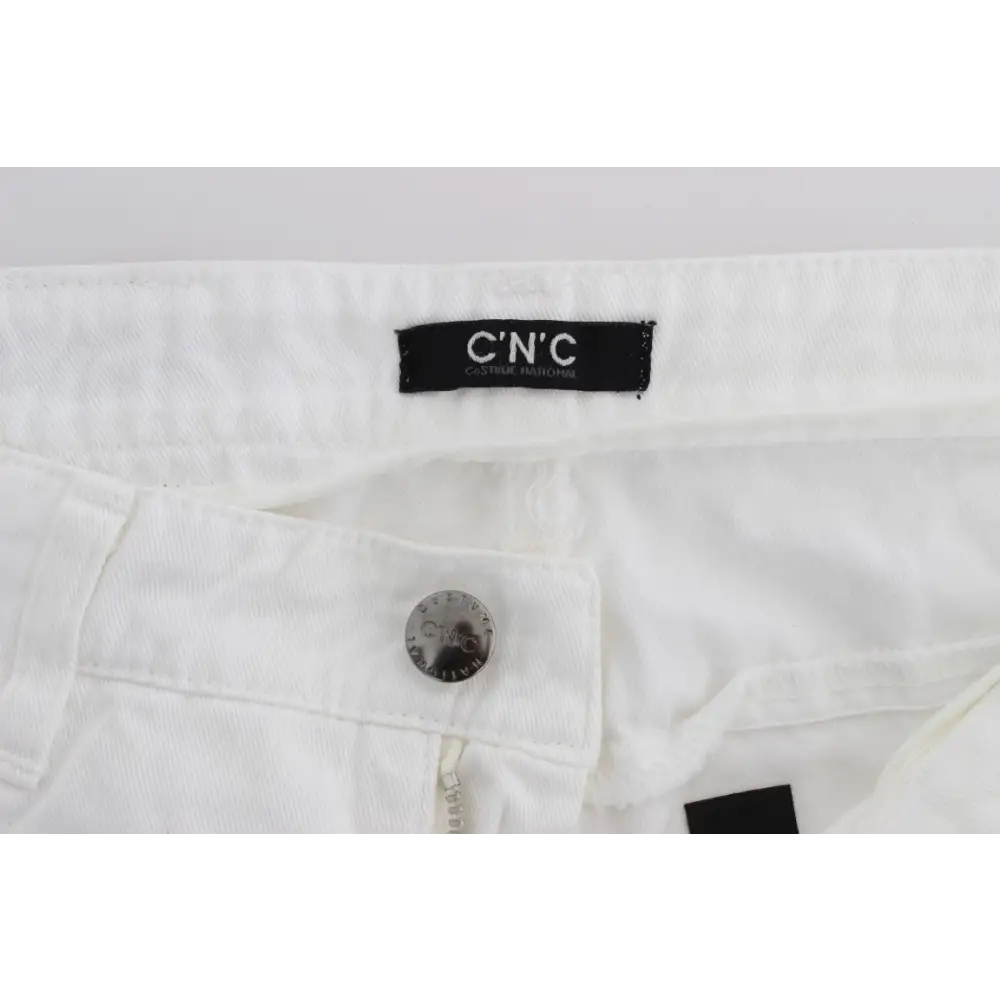 Costume National White Cotton Slim Fit Denim Bootcut Jeans - W26 - Jeans