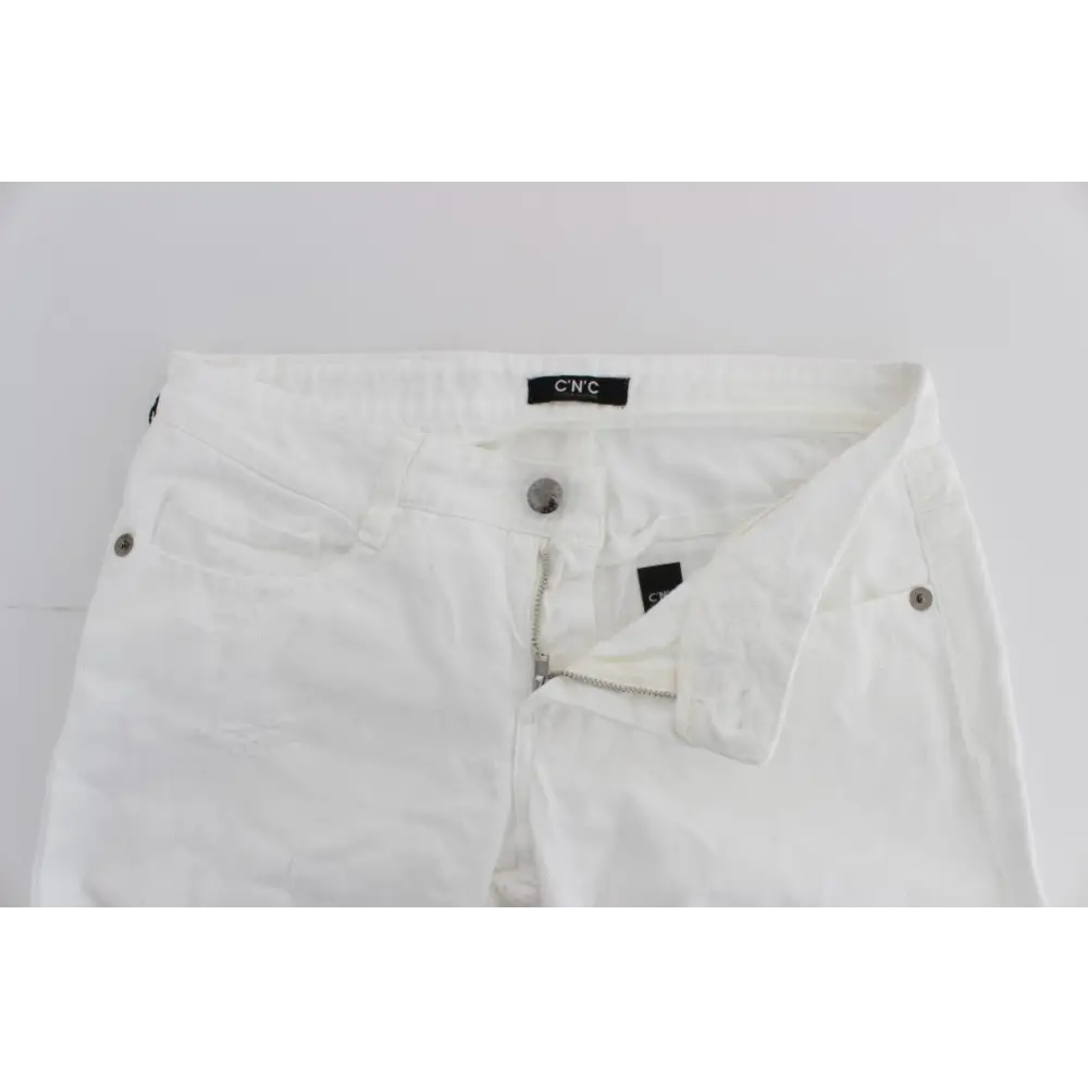 Costume National White Cotton Slim Fit Denim Bootcut Jeans - W26 - Jeans