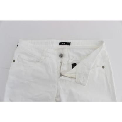 Costume National White Cotton Slim Fit Denim Bootcut Jeans - W26 - Jeans