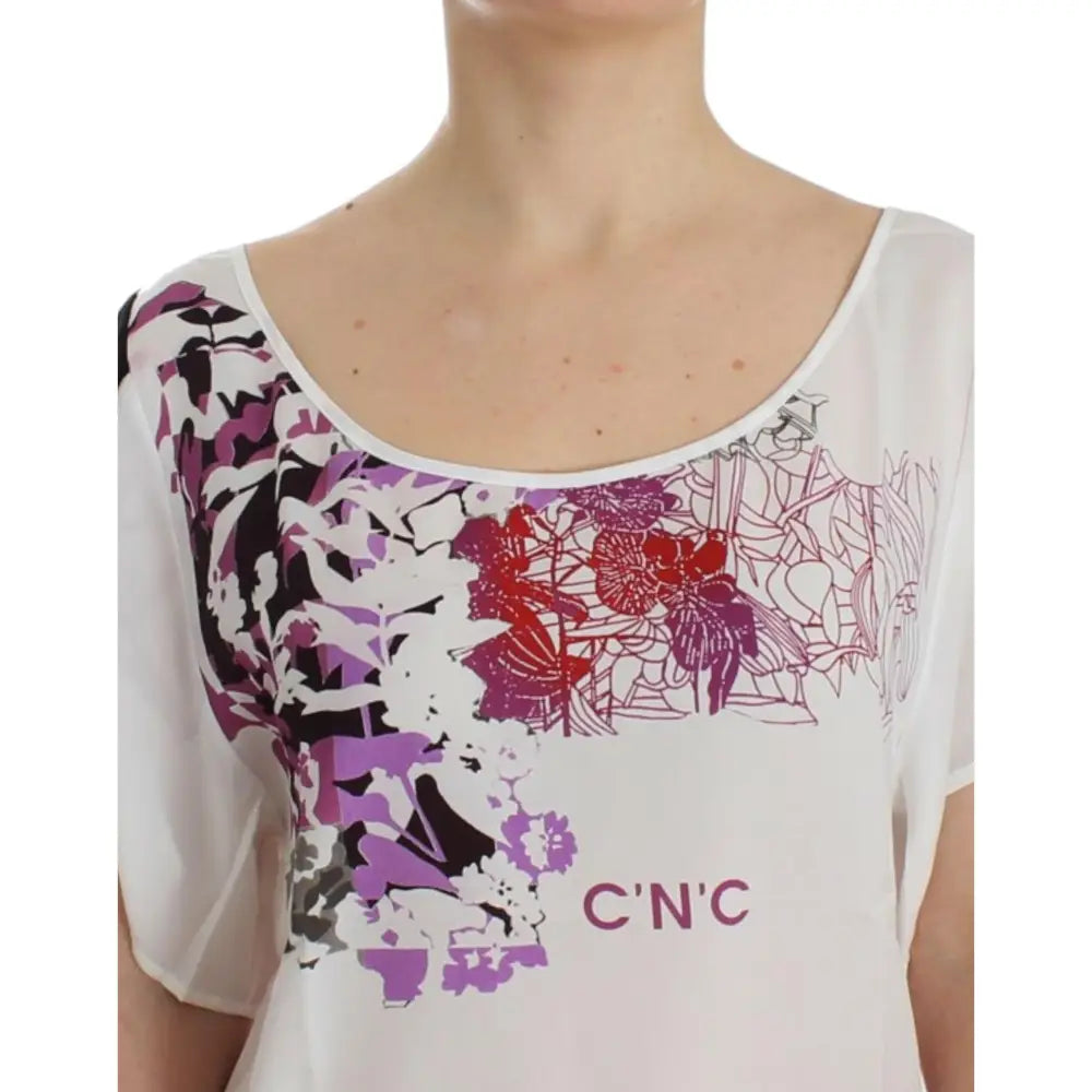 Costume National White motive print blouse