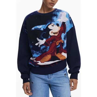 Desiguals blå bomulds sweater med Mickey Mouse Sorcerer’s Apprentice-motiv