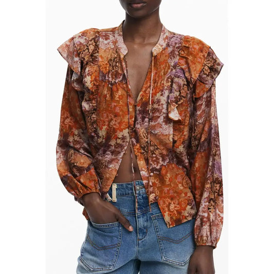 Desigual Orange Viscose Women Shirt - Skjorte