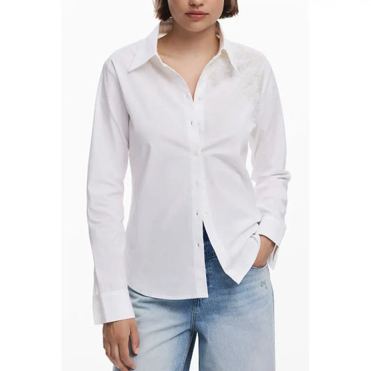 Desigual White Cotton Shirt - Bluser