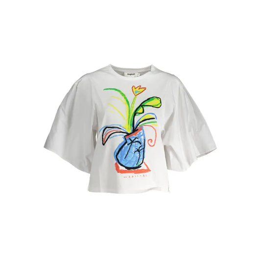Desigual White Cotton Women T-Shirt - T-shirts