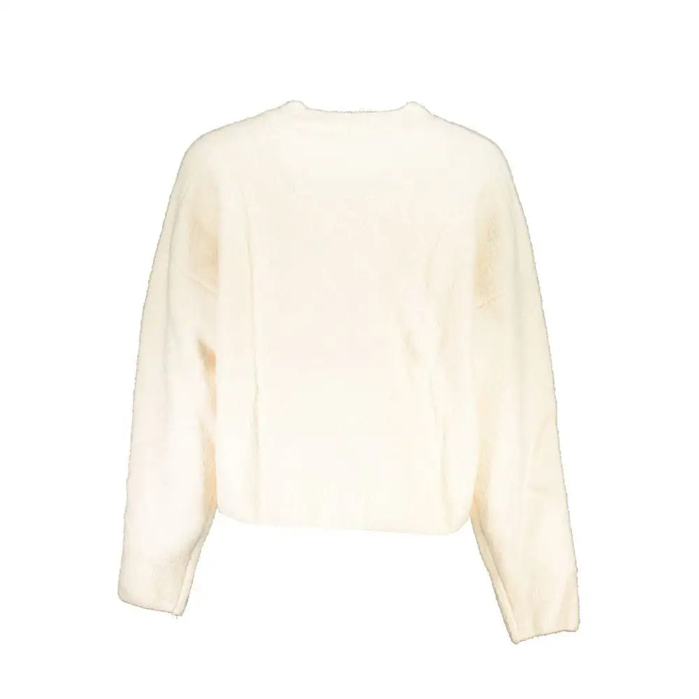 Desigual hvid striktrøje i blød creme, outlet mærkevarer, spar 30-70%