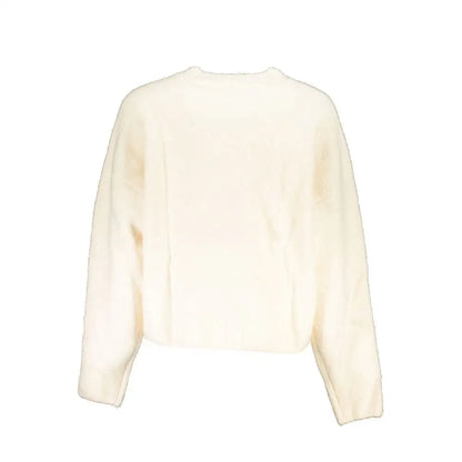 Desigual hvid striktrøje i blød creme, outlet mærkevarer, spar 30-70%
