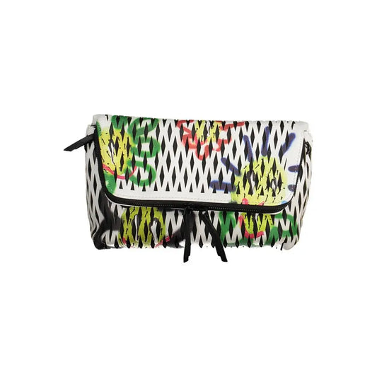Desigual hvid polyethylene taske med graffiti-mønster. Spar 30-70% på mode