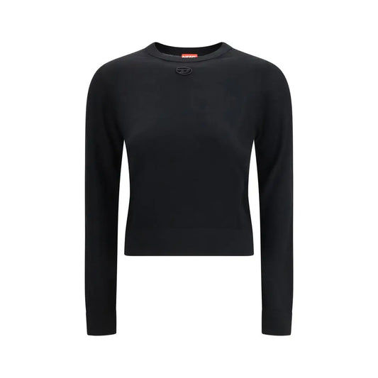 Sort Diesel sort uld sweatshirt med logo – outlet mærkevarer, spar 30–70%