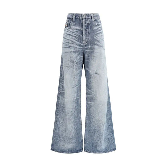 Diesel Blue Cotton Flared Jeans - Jeans