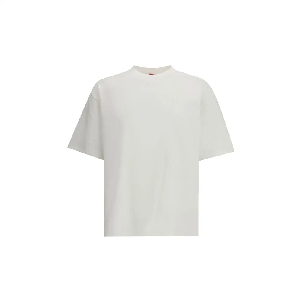 Minimalist Diesel hvid bomuldst-shirt, oversized fit, spar 30-70% på mode